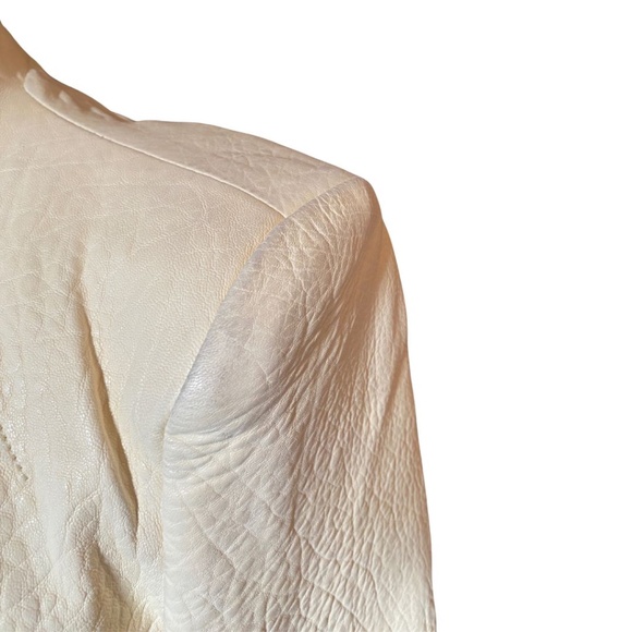 Helmut Lang Fall 2012 White Ivory Leather Blazer SZ 2 - Picture 5 of 11